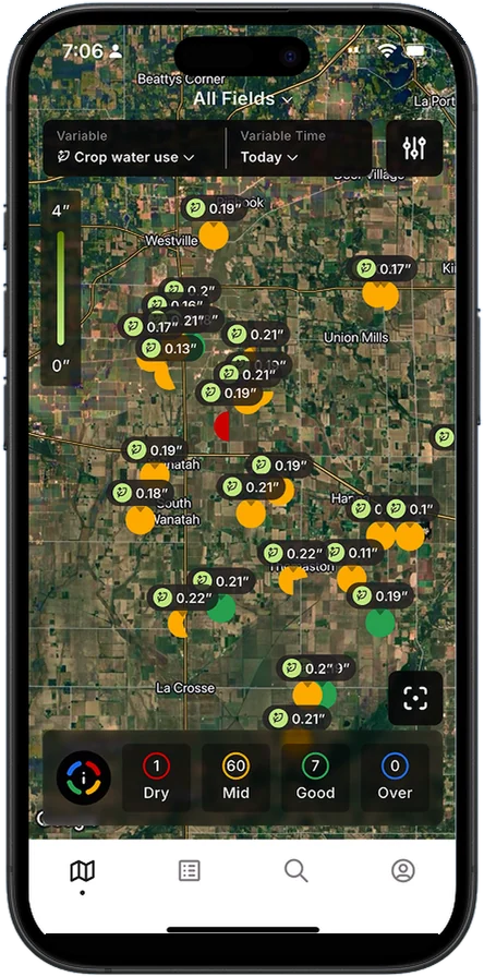 Arable Water app field map